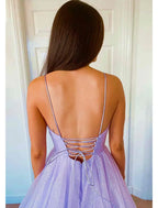 Ball Gown A-Line Prom Dresses Dress Formal Floor Length Sleeveless Tulle Backless with Pleats Ruffles