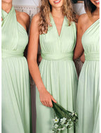 Mermaid / Trumpet Bridesmaid Dress V Neck Long Sleeve Elegant Court Train Chiffon with Ruching / Solid Color
