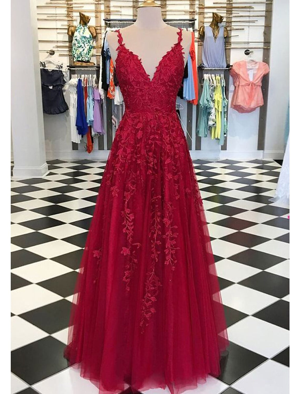 Tulle Bridesmaid Dress A-Line/Princess Bateau Knee-Length With Appliqued