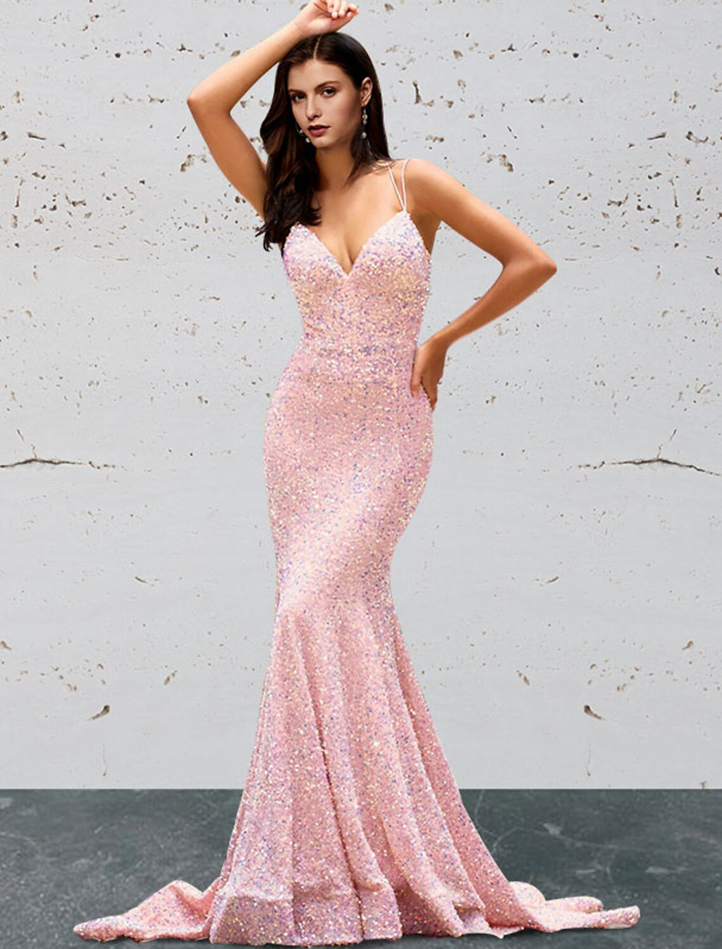 A-Line Prom Dresses Floral Dress Formal Floor Length Sleeveless V Neck Lace with Floral Print
