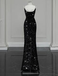 Evening Gown Sexy Dress Formal Floor Length Sleeveless Strap Sequined with Bow(s) Crystals