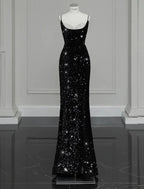 Evening Gown Sexy Dress Formal Floor Length Sleeveless Strap Sequined with Bow(s) Crystals