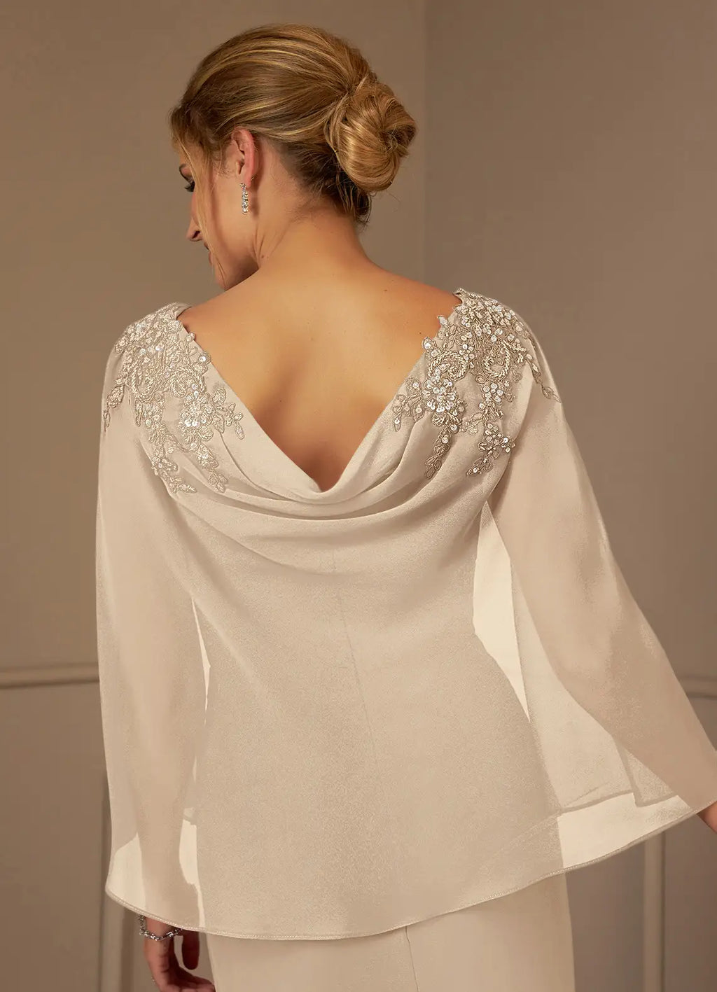 Sheath Bateau Neck Cap Sleeve Back Zip Knee-Length Mother of the Bride Dress