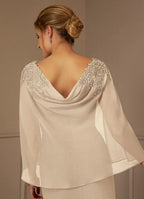 Sheath Bateau Neck Cap Sleeve Back Zip Knee-Length Mother of the Bride Dress