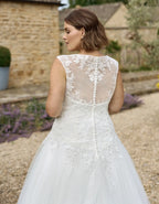 a flattering fit & flare with floral lace