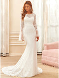 Beach Wedding Dresses  Long Sleeve Lace With