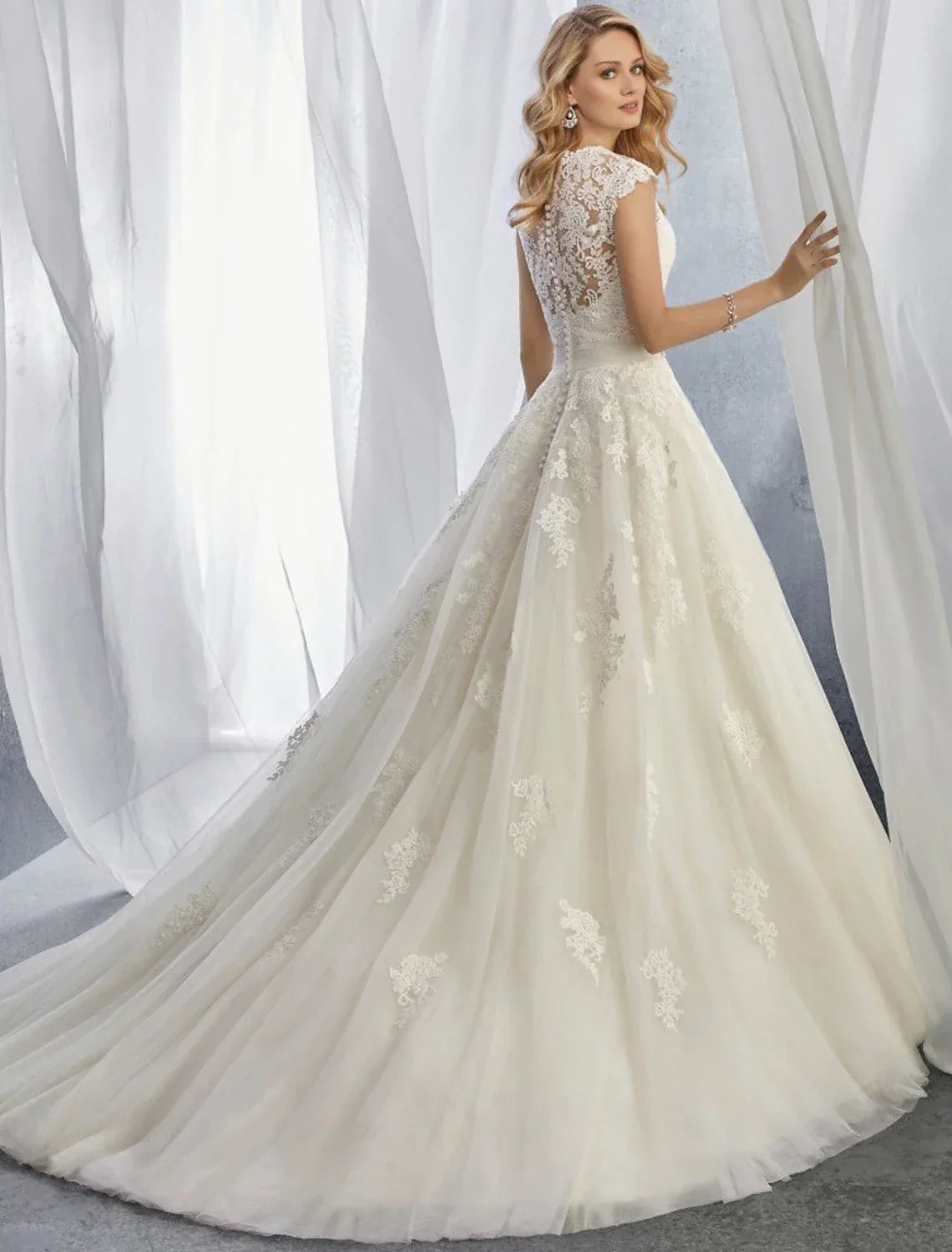 Engagement Formal Dresses Ball Gown Straps Lace With