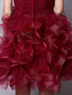 Ball Gown Hot Homecoming Cocktail Party Valentine's Day Dress Strapless Sleeveless Short / Mini Tulle with Ruched
