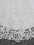 Engagement Open Back Sexy Formal Wedding Dresses Sleeve V Neck Lace With Buttons Pearls