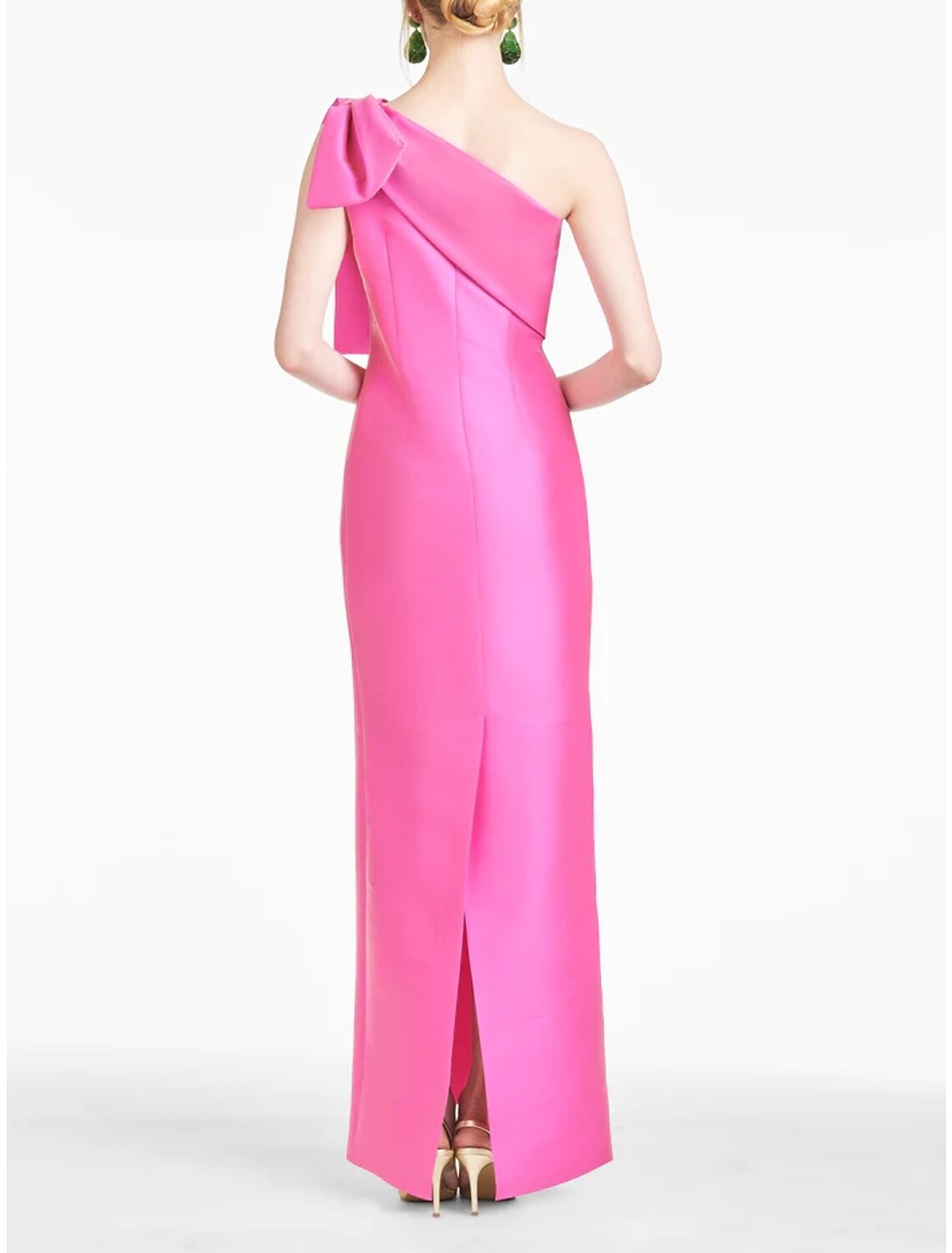 Sheath / Column Evening Gown Elegant Dress Formal Ankle Length Sleeveless One Shoulder Satin with Bow(s) Slit
