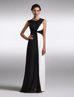 Little Black Dress Dress Wedding Guest Floor Length Sleeveless  V Back with Ruched