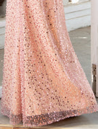 Evening Gown Sexy Dress Wedding Party Floor Length Sleeveless Halter Tulle with Pearls Sequin