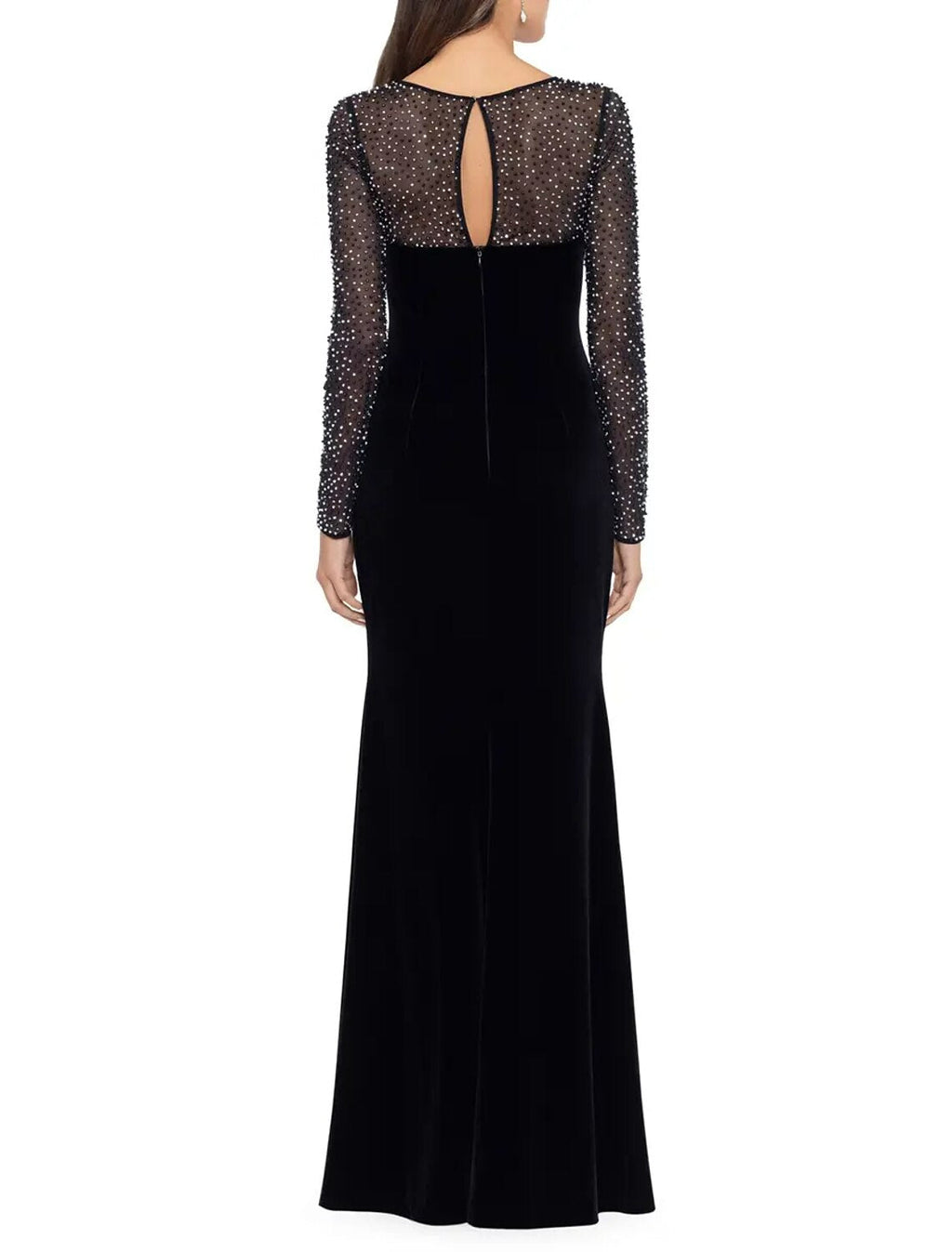Sheath / Column Evening Gown Elegant Dress Formal Floor Length 3/4 Length Sleeve Jewel Neck Stretch Fabric with Rhinestone Beading
