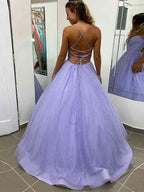 A-Line/Princess Ruffles Spaghetti Straps Sleeveless Sweep/Brush Train Dresses