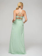 Elegant Chiffon Sweetheart Pocket Bridesmaid Dresses With Crisscross Back For Wedding Party