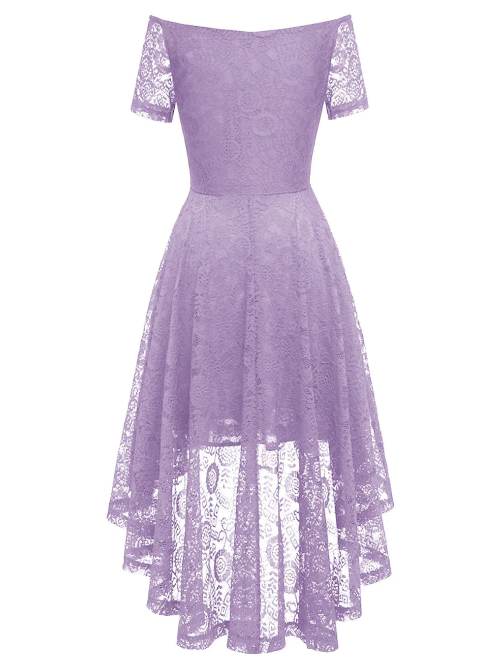 A-Line Cocktail Dresses Vintage Dress Graduation Party Wear Knee Length Short Sleeve Off Shoulder Lace with Pleats