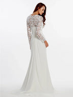 Beach Wedding Dresses Chapel A-Line Long Sleeve Satin With