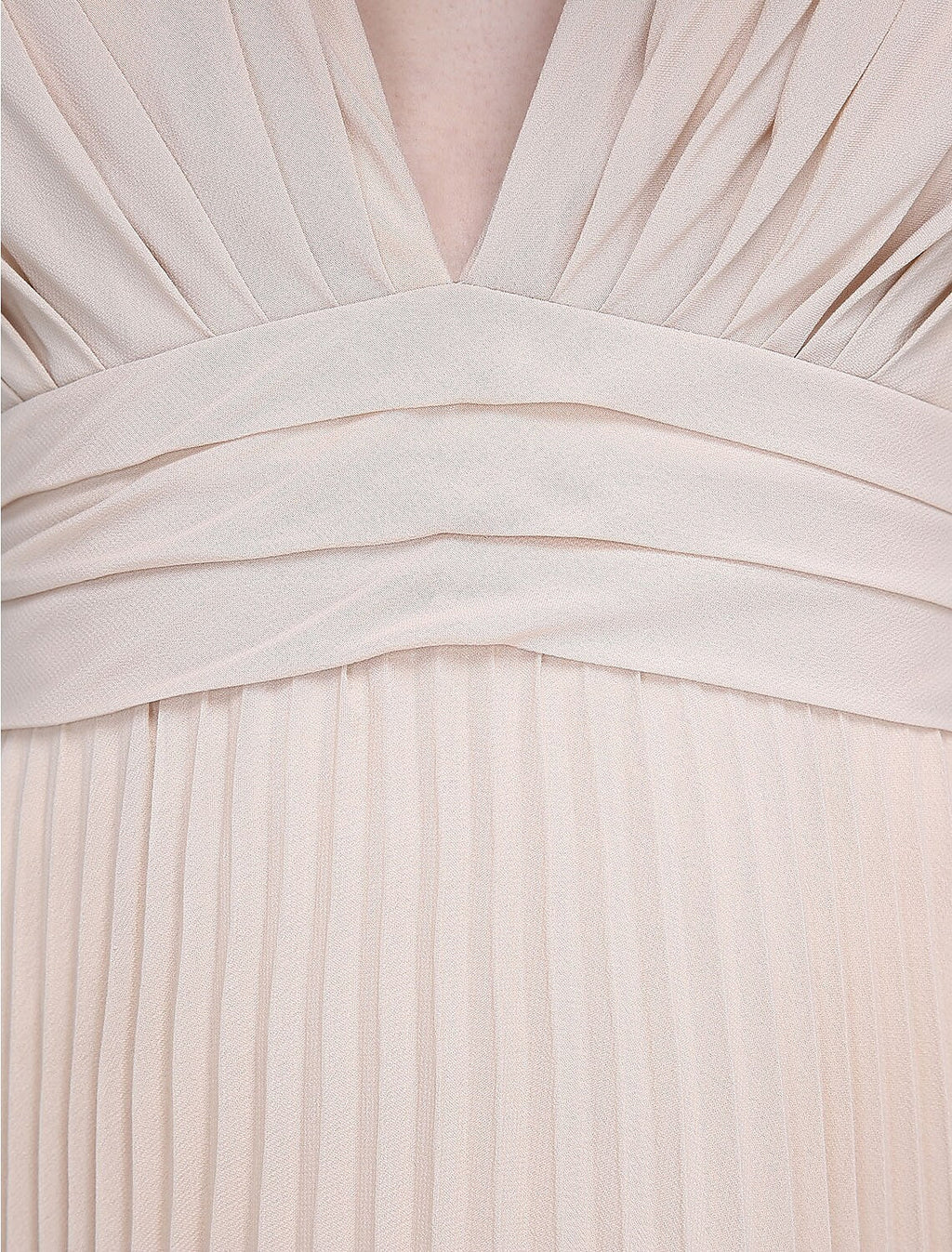 Bridesmaid Dress V Neck Sleeveless Elegant Floor Length Chiffon with Ruched