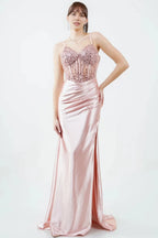 Sparkly Sheath Sweetheart Sleeveless Low-Back Floor-Length Prom Dress