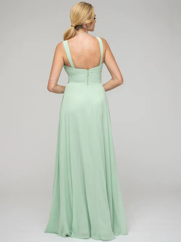Sweetheart Straps Chiffon Bridesmaid Dresses With Pockets For Wedding Party Elegant Comfort