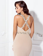 Beautiful Dress Wedding Floor Length Sleeveless Crisscross Back Beading