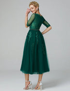 A-Line Dress Wedding Sleeveless Neck Lace Over Tulle Sequin Appliques