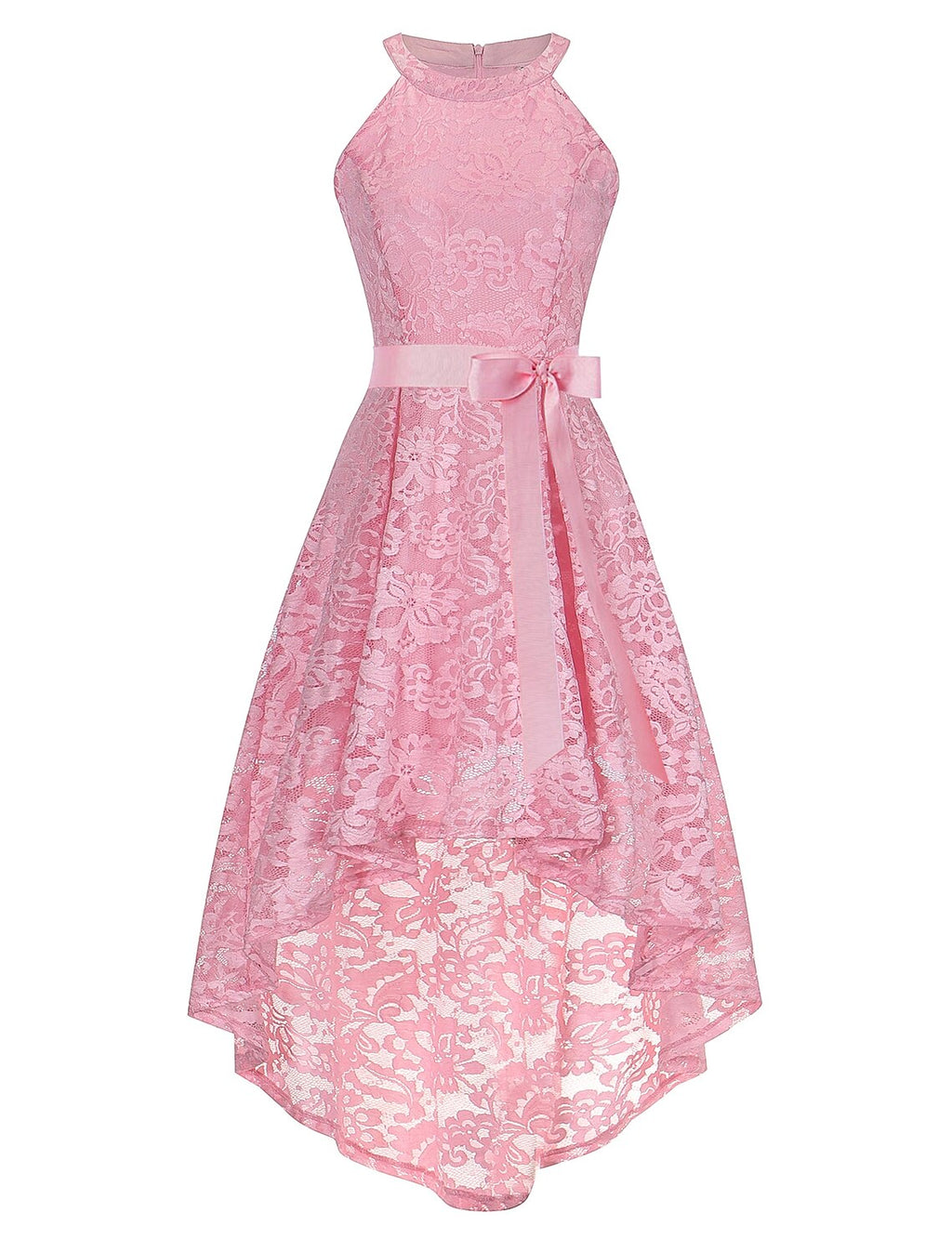 A-Line Special Occasion Dresses Hot Dress Homecoming Graduation Asymmetrical Sleeveless Halter Neck Lace with Sash / Ribbon Bow(s)