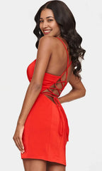 v-neck Sleeveless Sheath Modern Off the shoulder Short Prom Dress Hot Sale For Ladies