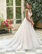 a sparkling glitter a-line with lace