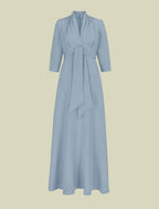 A-Line Mother of the Bride Dress Elegant V Neck Floor Length Charmeuse Sleeve with Ruching