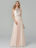 A-Line Little Black Dress Dress Party Wear Floor Length Sleeveless Silk Backless with Crystals Sequin