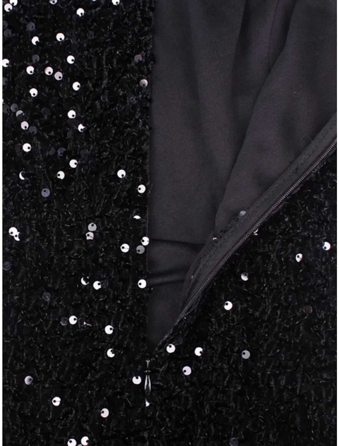 A-Line Evening Gown Sparkle & Shine Black Dress Plus Size Formal Fall Sweep / Brush Train Long Sleeve Jewel Neck Sequined with Glitter Pleats