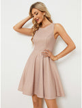 A-Line Homecoming Dresses Sparkle & Shine Dress Cocktail Party Short / Mini Sleeveless Jewel Neck Lurex Fabric with Glitter