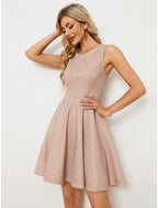 A-Line Homecoming Dresses Sparkle & Shine Dress Cocktail Party Short / Mini Sleeveless Jewel Neck Lurex Fabric with Glitter