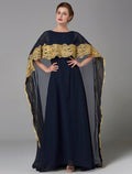 A-Line Mother of the Bride Dress Plus Size Elegant Bateau Neck Sweep / Brush Train Chiffon Sleeveless with Lace