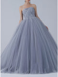 Ball Gown Prom Dresses Luxurious Dress Quinceanera Prom Sweep / Brush Train Short Sleeve Off Shoulder Organza with Bow(s) Pleats